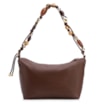 Bolsa De Ombro Média Couro Nobuck Floater /Couro Marrom Alça Pedras - imagem 3