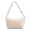 Bolsa De Ombro Média Couro Off White Alça Pedras - imagem 1