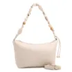 Bolsa De Ombro Média Couro Off White Alça Pedras - imagem 2