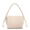 Bolsa De Ombro Média Couro Off White Alça Trançada - imagem 1