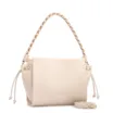 Bolsa De Ombro Média Couro Off White Alça Trançada - imagem 2