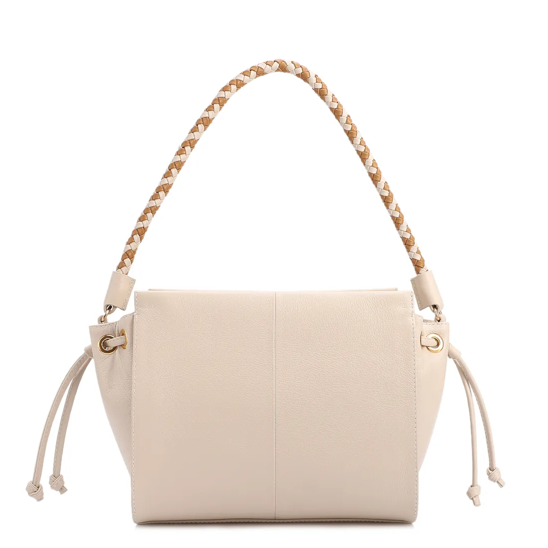 Bolsa De Ombro Média Couro Off White Alça Trançada - foto 3