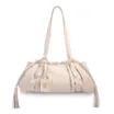 Bolsa De Ombro Média Couro Off White Franzida Tag - imagem 1