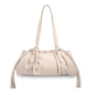 Bolsa De Ombro Média Couro Off White Franzida Tag - imagem 1