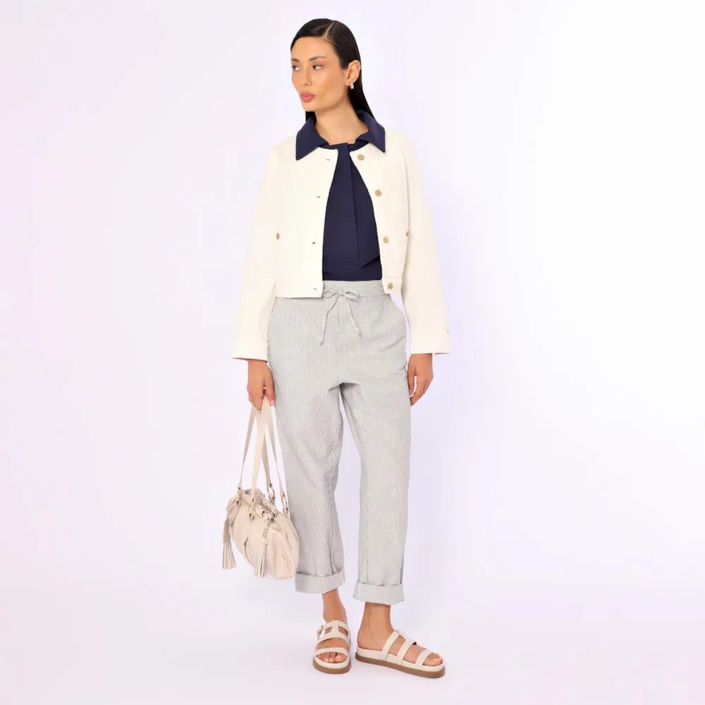 Bolsa De Ombro Média Couro Off White Franzida Tag - imagem 8