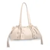 Bolsa De Ombro Média Couro Off White Franzida Tag - imagem 2
