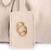 Bolsa De Ombro Média Couro Off White Franzida Tag - imagem 5
