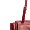 Bolsa De Ombro Média Couro Vermelha Dupla Aba - imagem 5