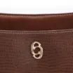 Bolsa De Ombro Média Marrom Couro Lezard Pingente Corda - imagem 7