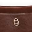 Bolsa De Ombro Média Marrom Couro Lezard Pingente Corda - imagem 7