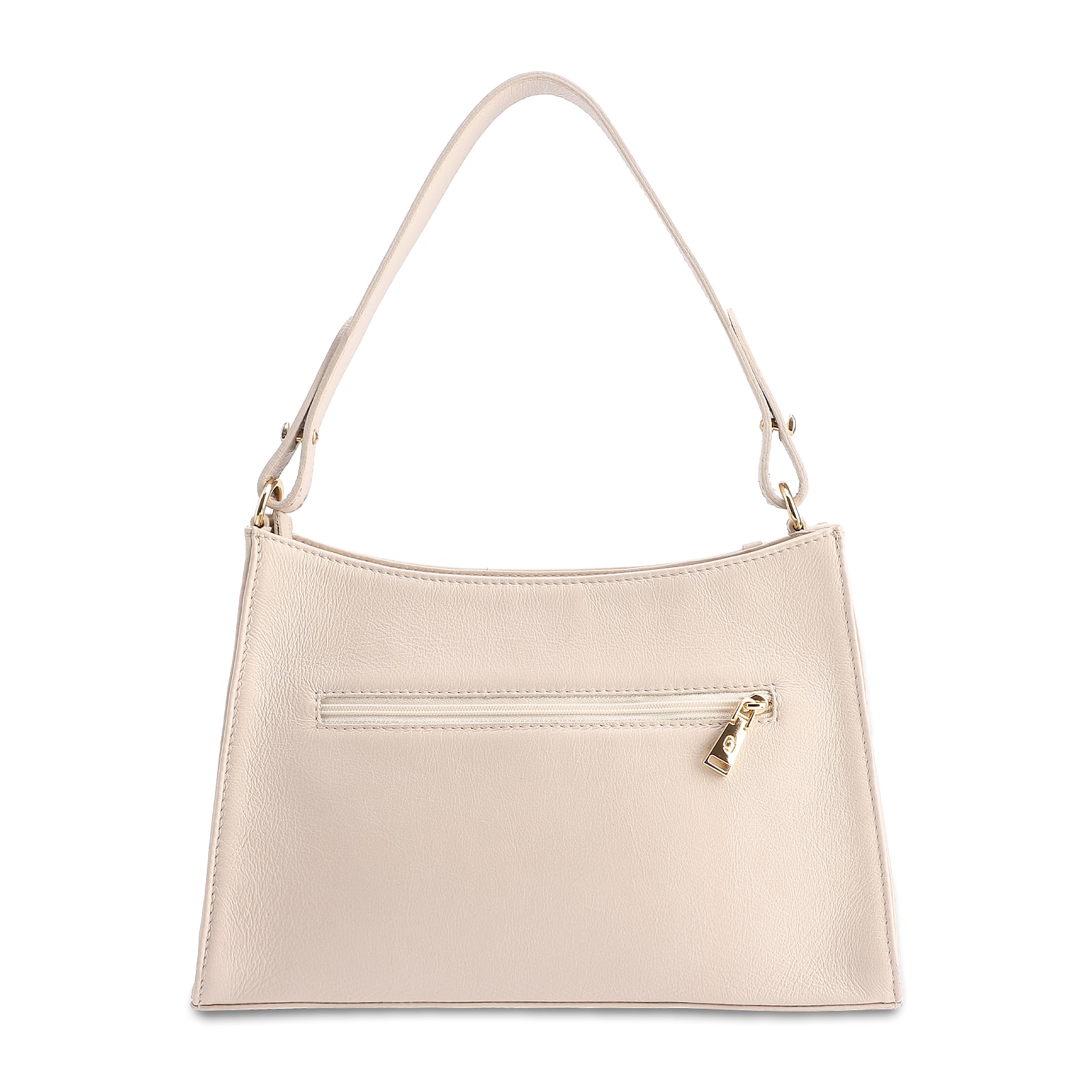 Bolsa De Ombro Média Off White Couro Lezard Pingente