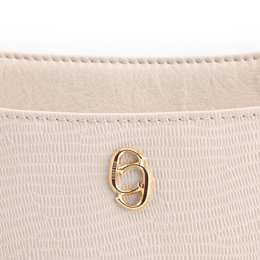 Bolsa De Ombro Média Off White Couro Lezard Pingente - imagem 6