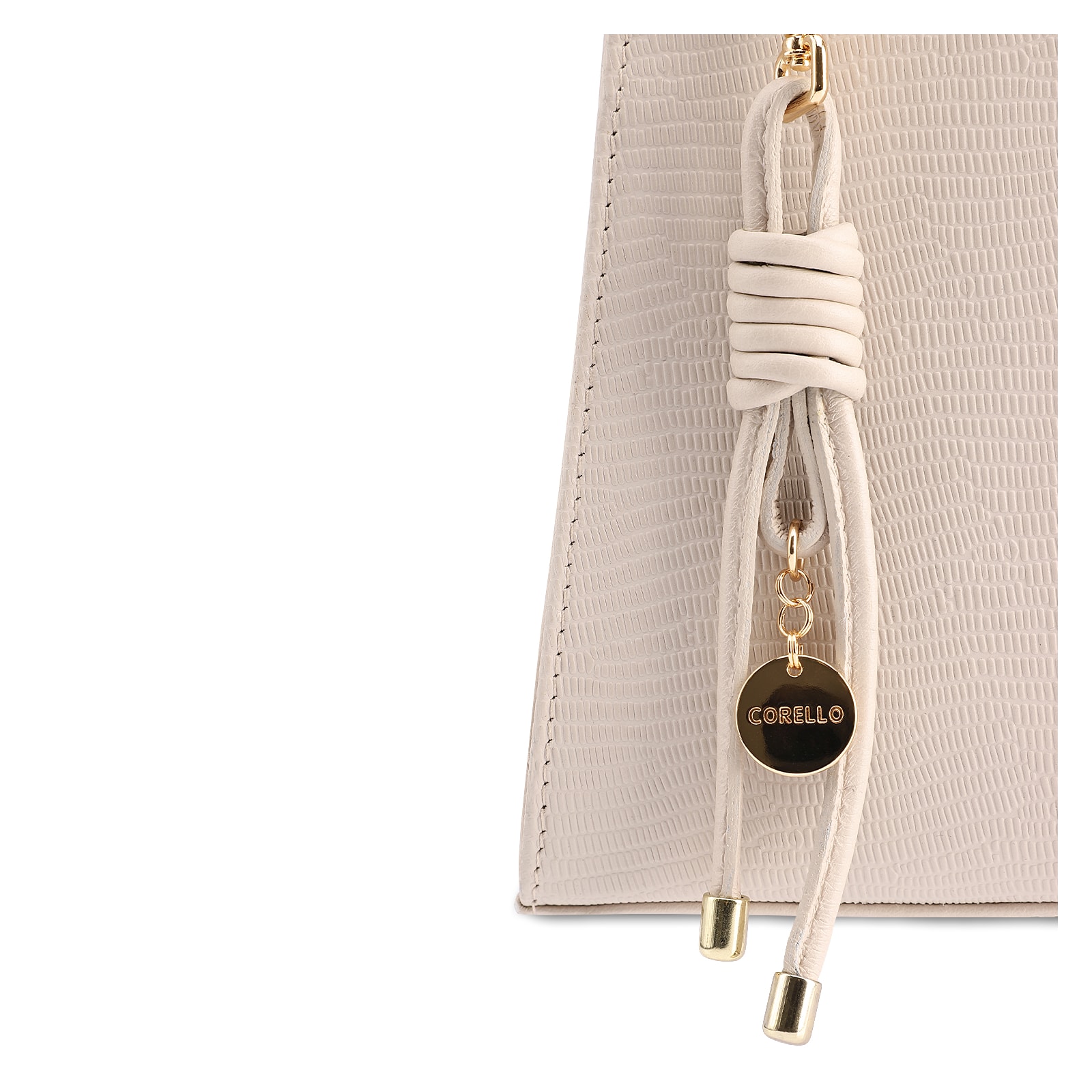 Bolsa De Ombro Média Off White Couro Lezard Pingente