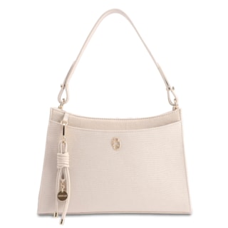Média Off White Couro Lezard Pingente