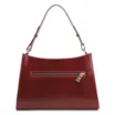 Bolsa De Ombro Média Vinho Couro Lezard Pingente Corda - imagem 3