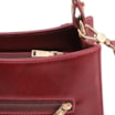 Bolsa De Ombro Média Vinho Couro Lezard Pingente Corda - imagem 5