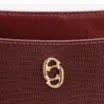 Bolsa De Ombro Média Vinho Couro Lezard Pingente Corda - imagem 6