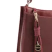 Bolsa De Ombro Média Vinho Couro Lezard Pingente Corda - imagem 8