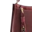 Bolsa De Ombro Média Vinho Couro Lezard Pingente Corda - imagem 8