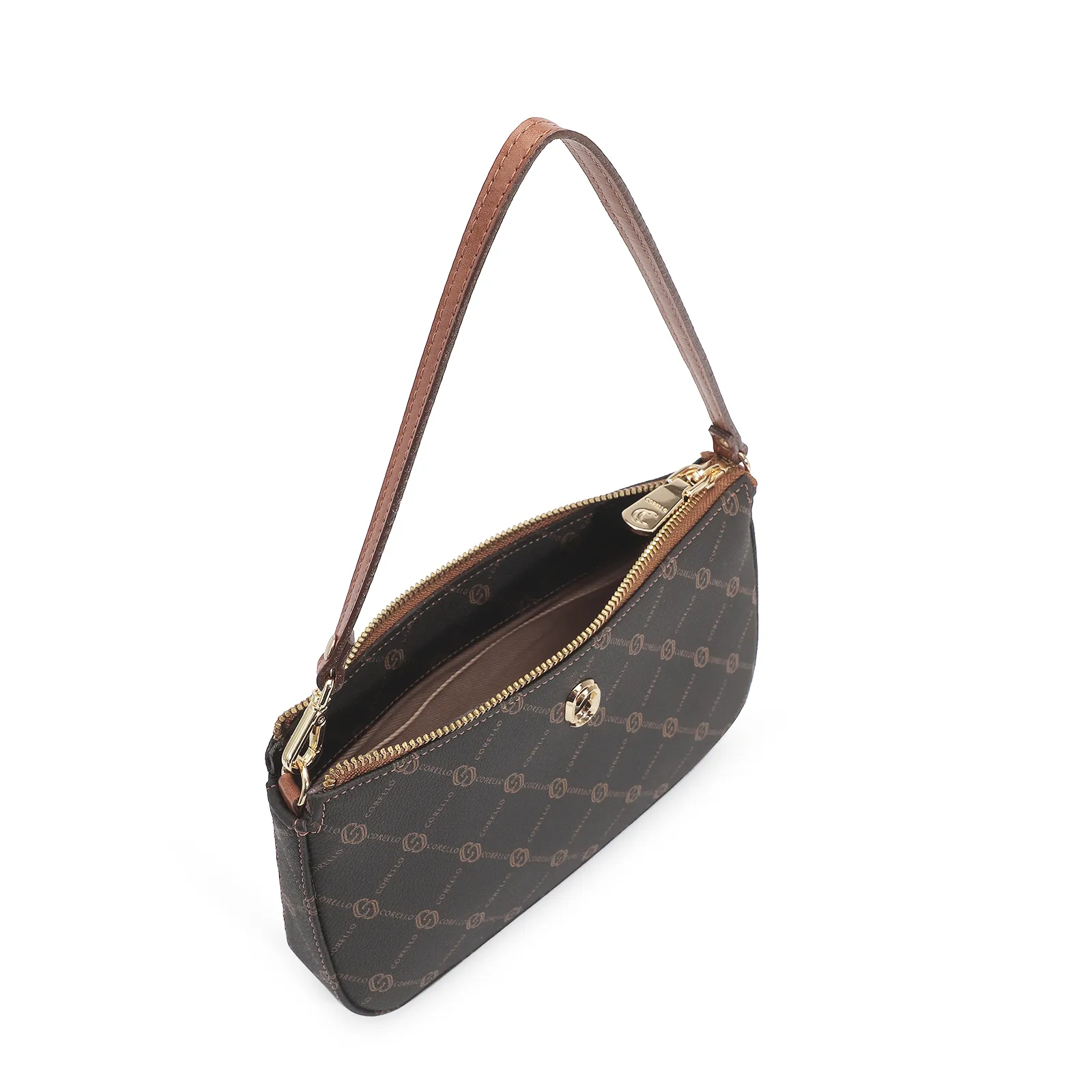 Bolsa De Ombro Monograma Marrom