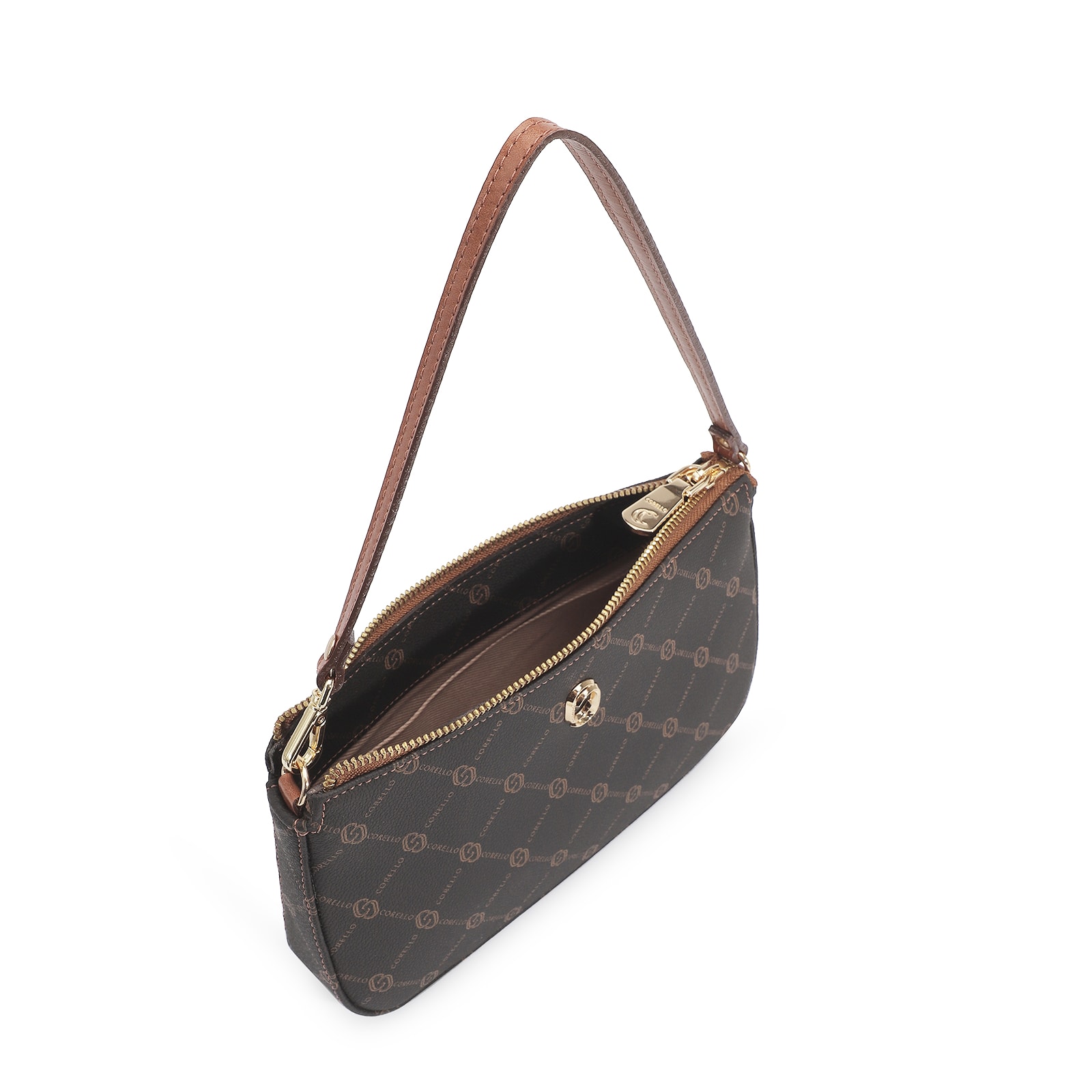 Bolsa De Ombro Monograma Marrom