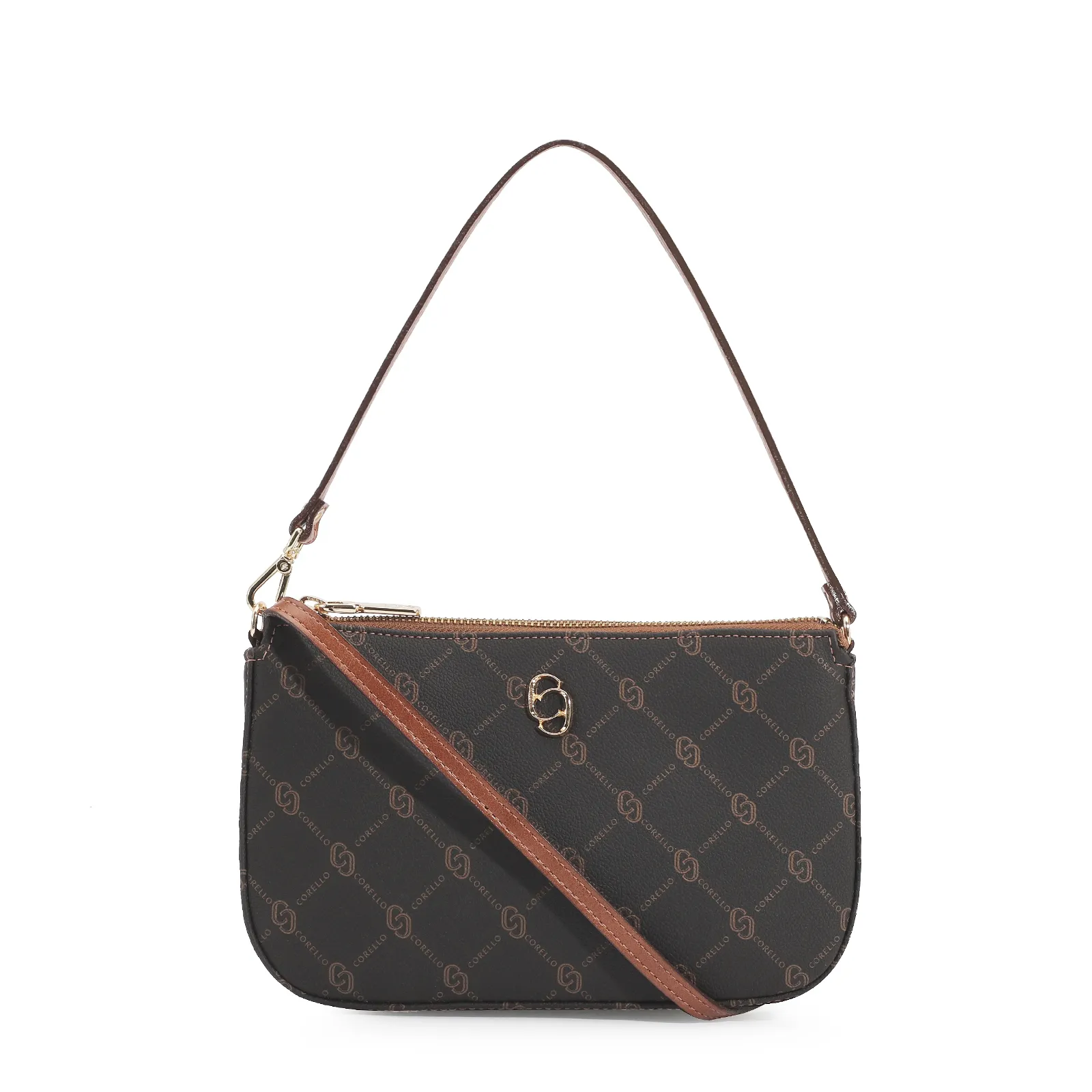 Bolsa De Ombro Monograma Marrom