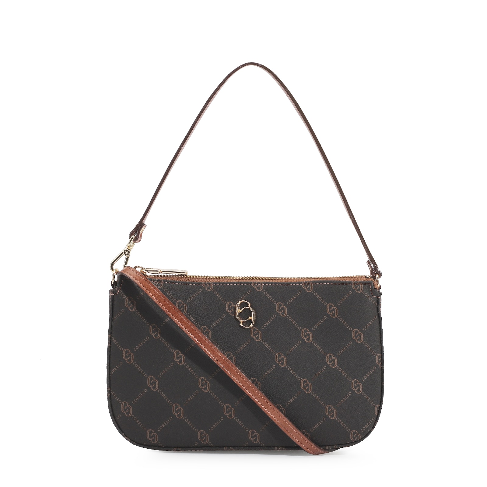 Bolsa De Ombro Monograma Marrom