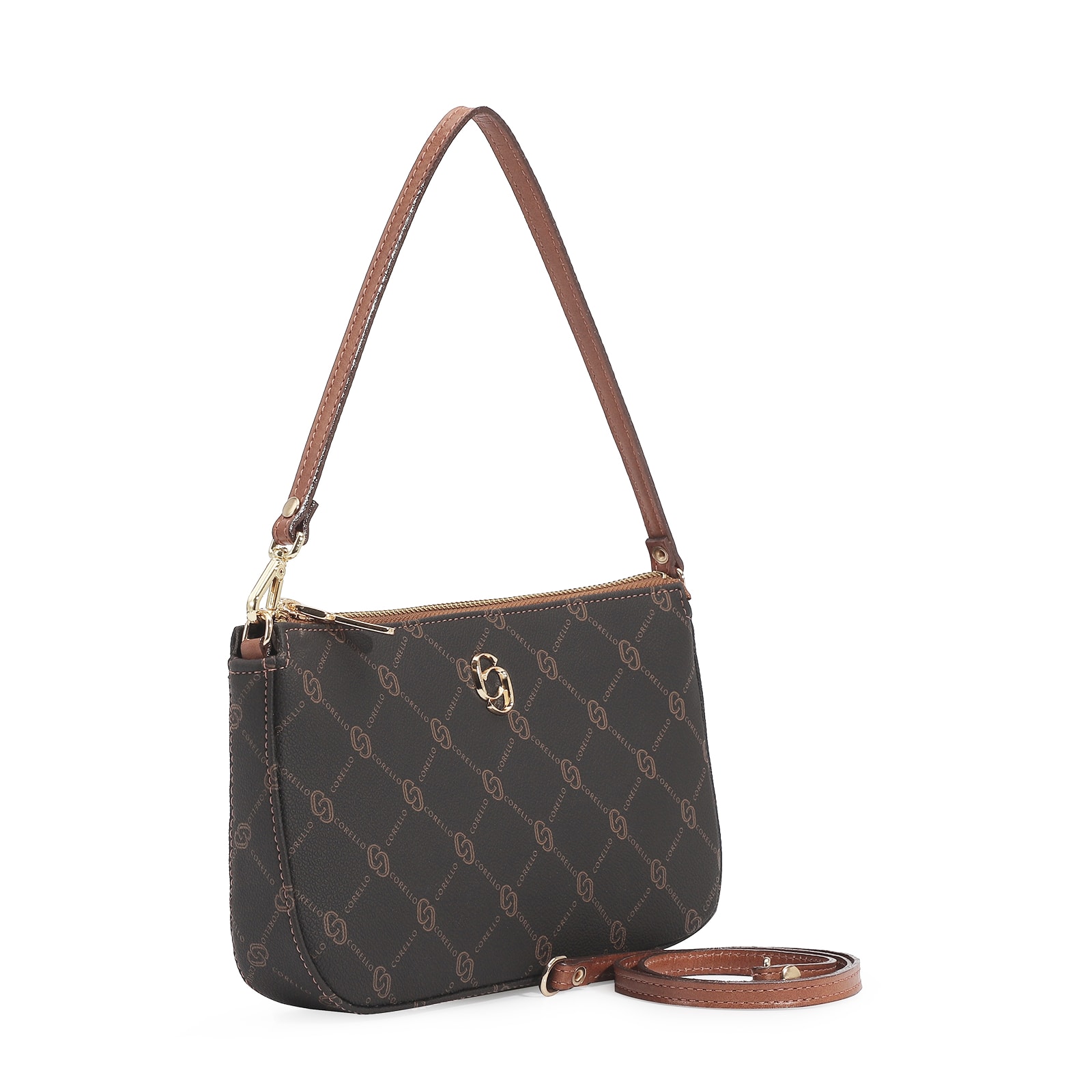 Bolsa De Ombro Monograma Marrom