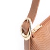 Bolsa De Ombro Ondas Couro Marrom Claro - imagem 7