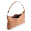 Bolsa De Ombro Ondas Couro Marrom Claro - imagem 4