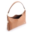 Bolsa De Ombro Ondas Couro Marrom Claro - imagem 4