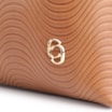 Bolsa De Ombro Ondas Couro Marrom Claro - imagem 6