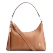 Bolsa De Ombro Ondas Couro Marrom Claro - imagem 1