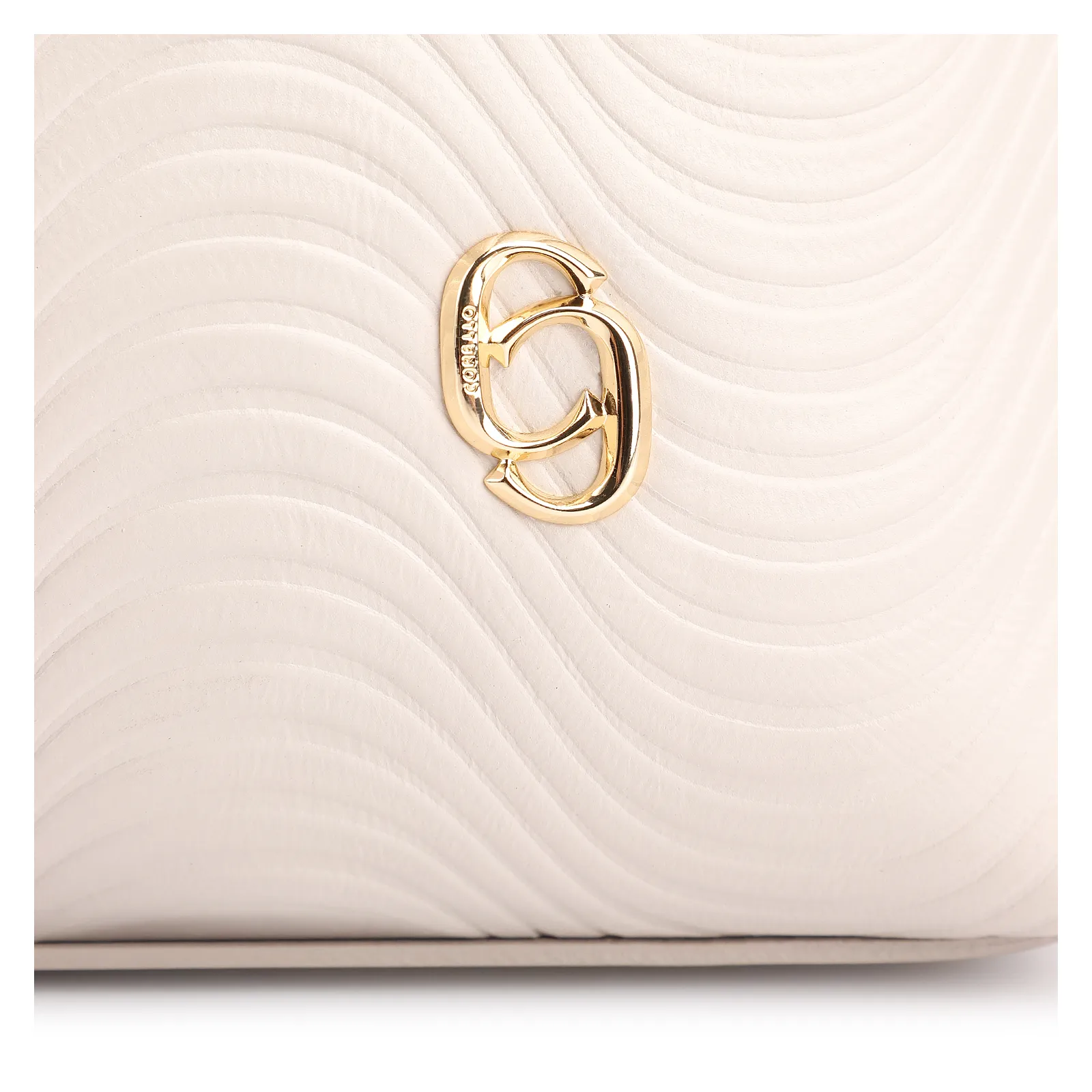 Bolsa De Ombro Ondas Couro Off White