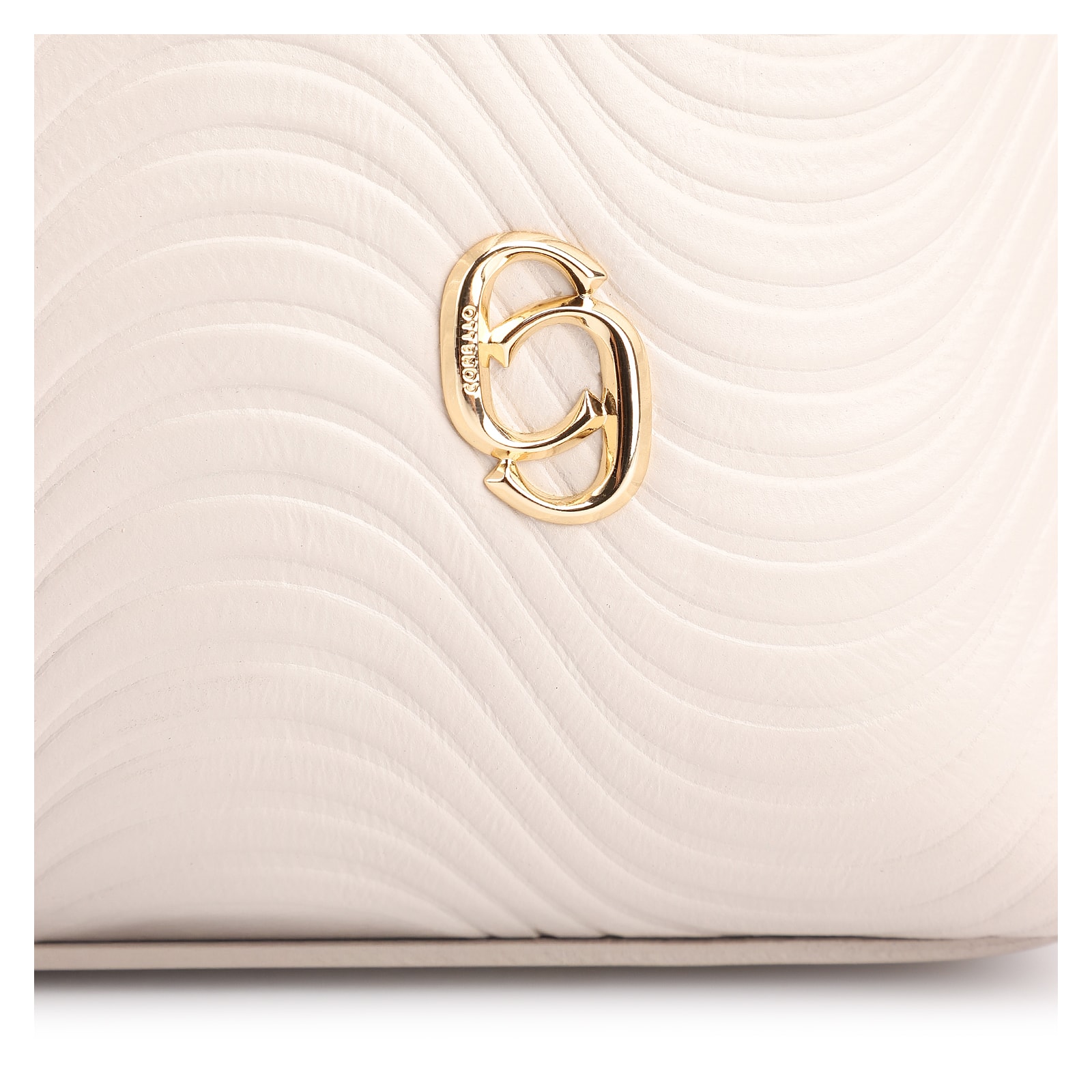Bolsa De Ombro Ondas Couro Off White