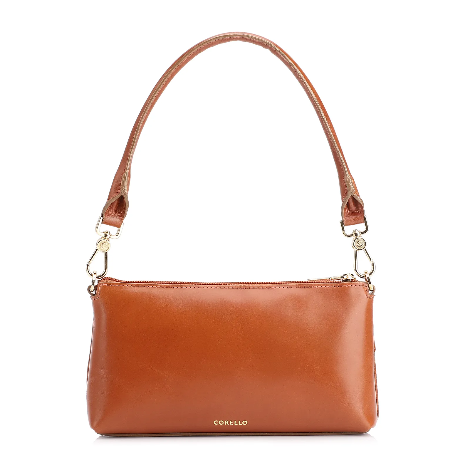 Bolsa De Ombro Patchwork Couro Marrom Claro