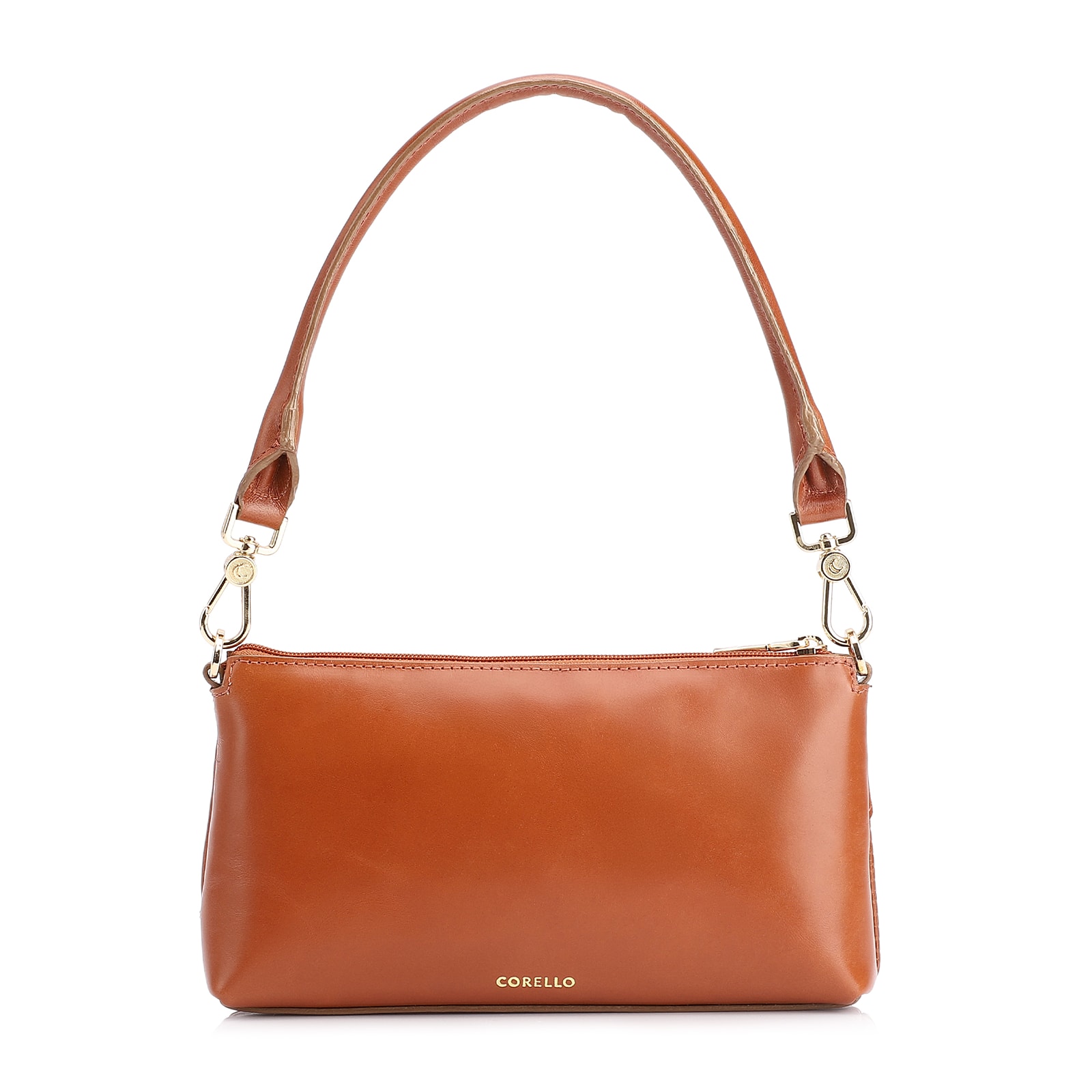 Bolsa De Ombro Patchwork Couro Marrom Claro