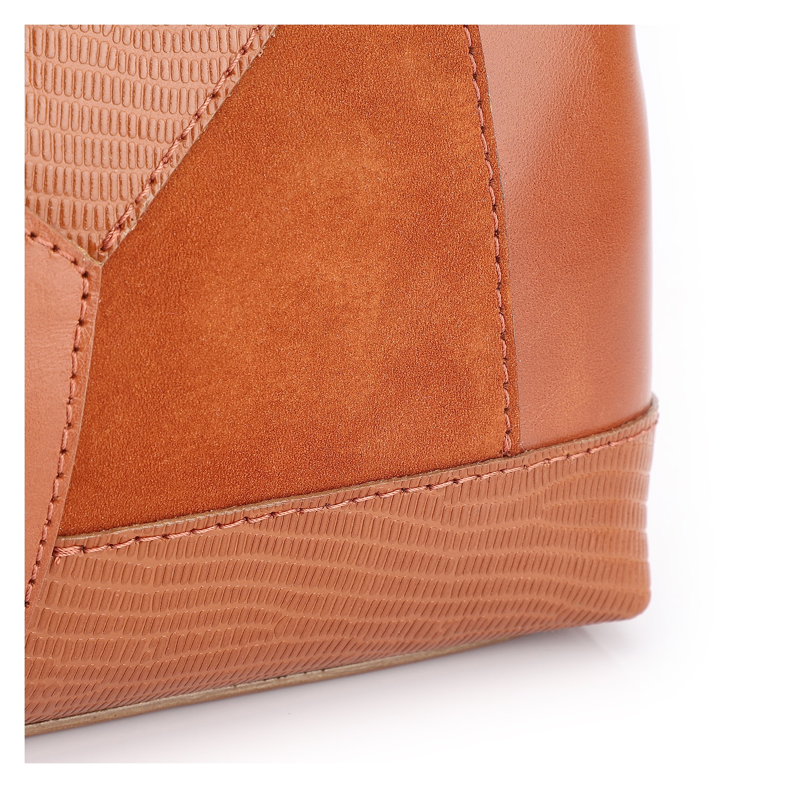 Bolsa De Ombro Patchwork Couro Marrom Claro