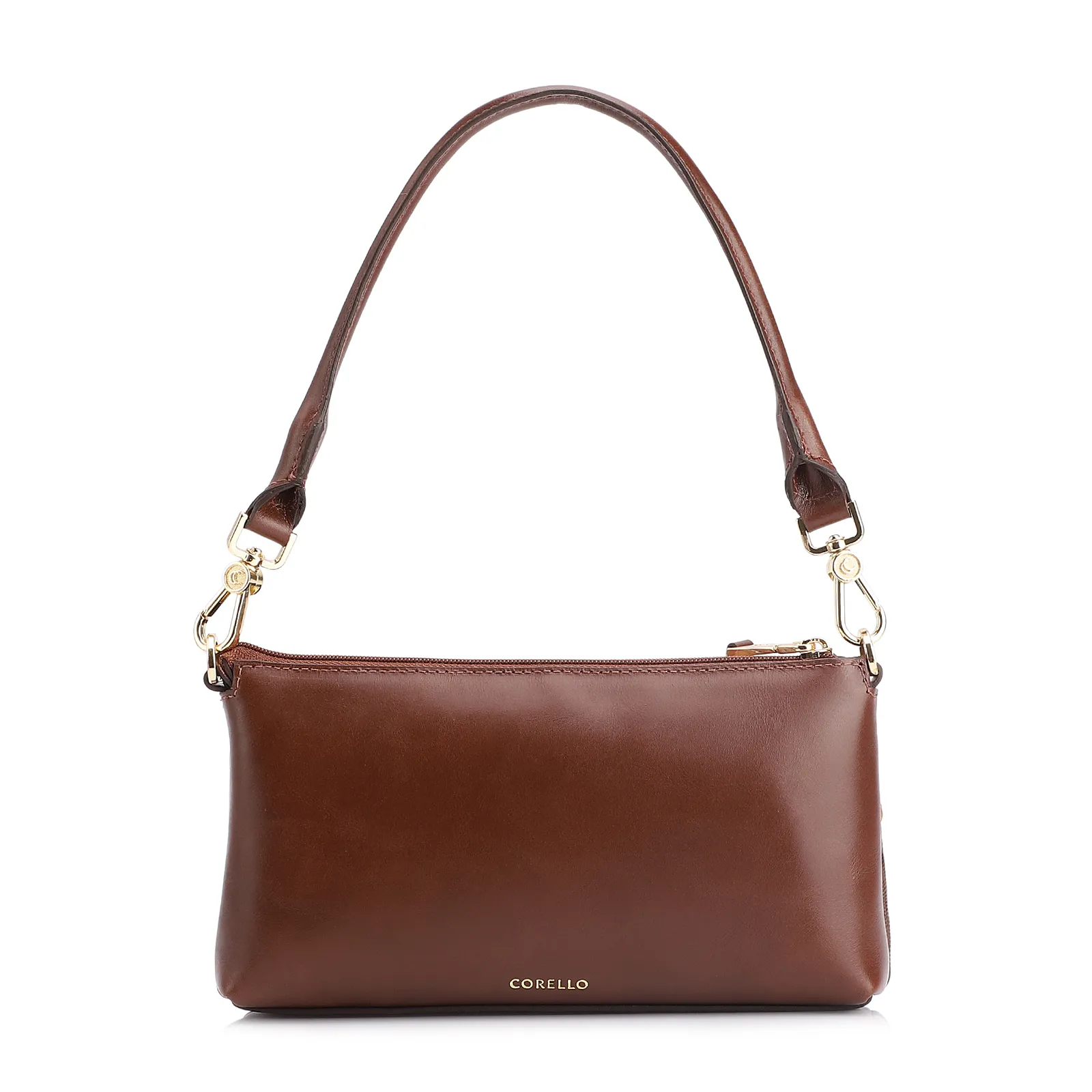 Bolsa De Ombro Patchwork Couro Marrom/Couro Colors