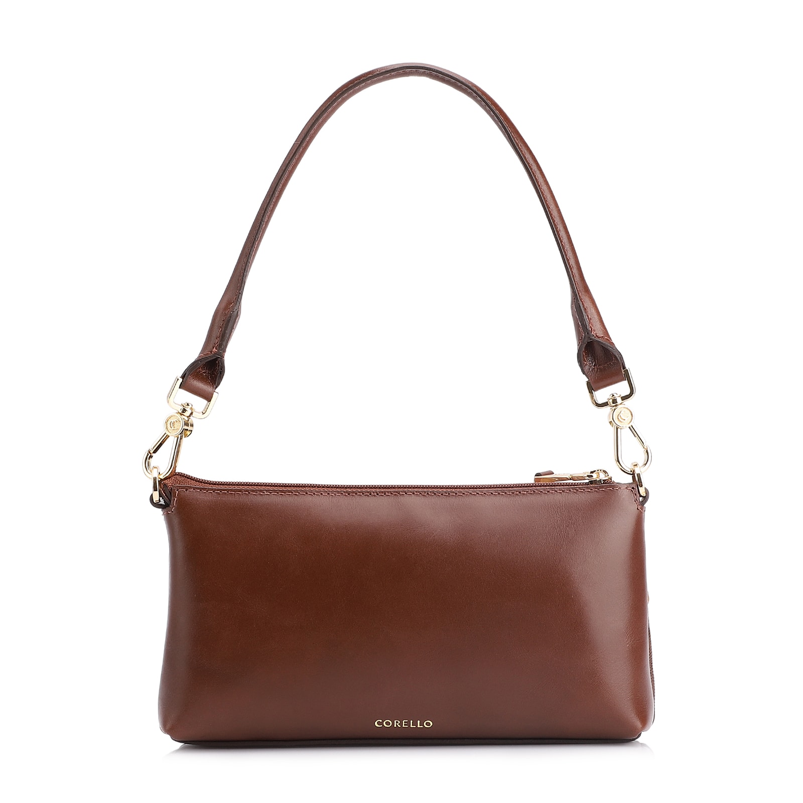 Bolsa De Ombro Patchwork Couro Marrom/Couro Colors