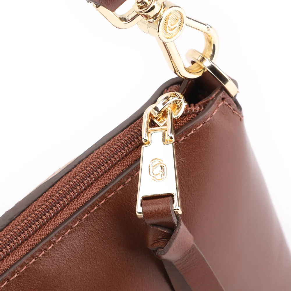 Bolsa De Ombro Patchwork Couro Marrom/Couro Colors - imagem 6