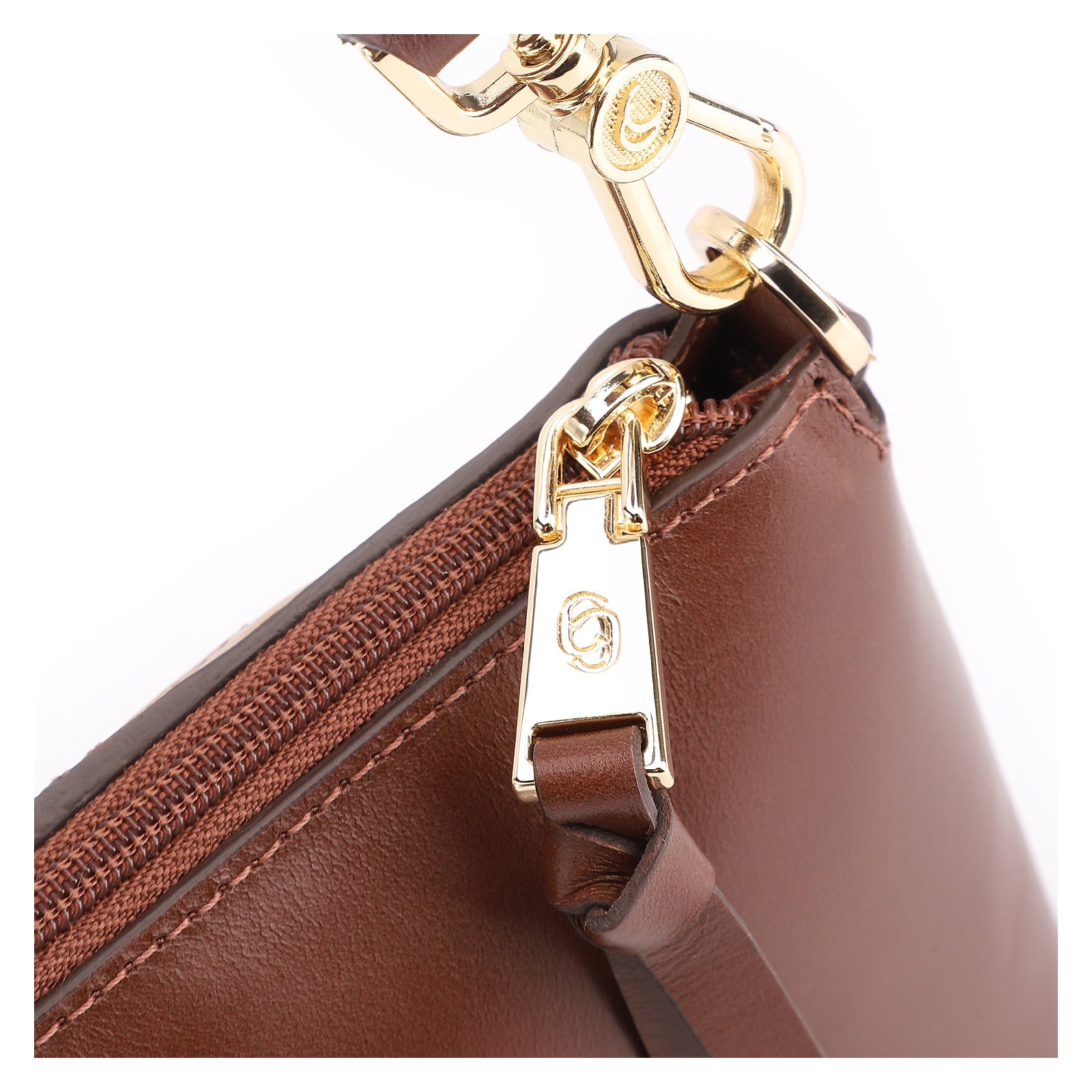 Bolsa De Ombro Patchwork Couro Marrom/Couro Colors