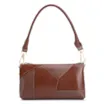 Bolsa De Ombro Patchwork Couro Marrom Escuro - imagem 1