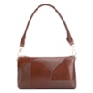 Bolsa De Ombro Patchwork Couro Marrom Escuro - imagem 1