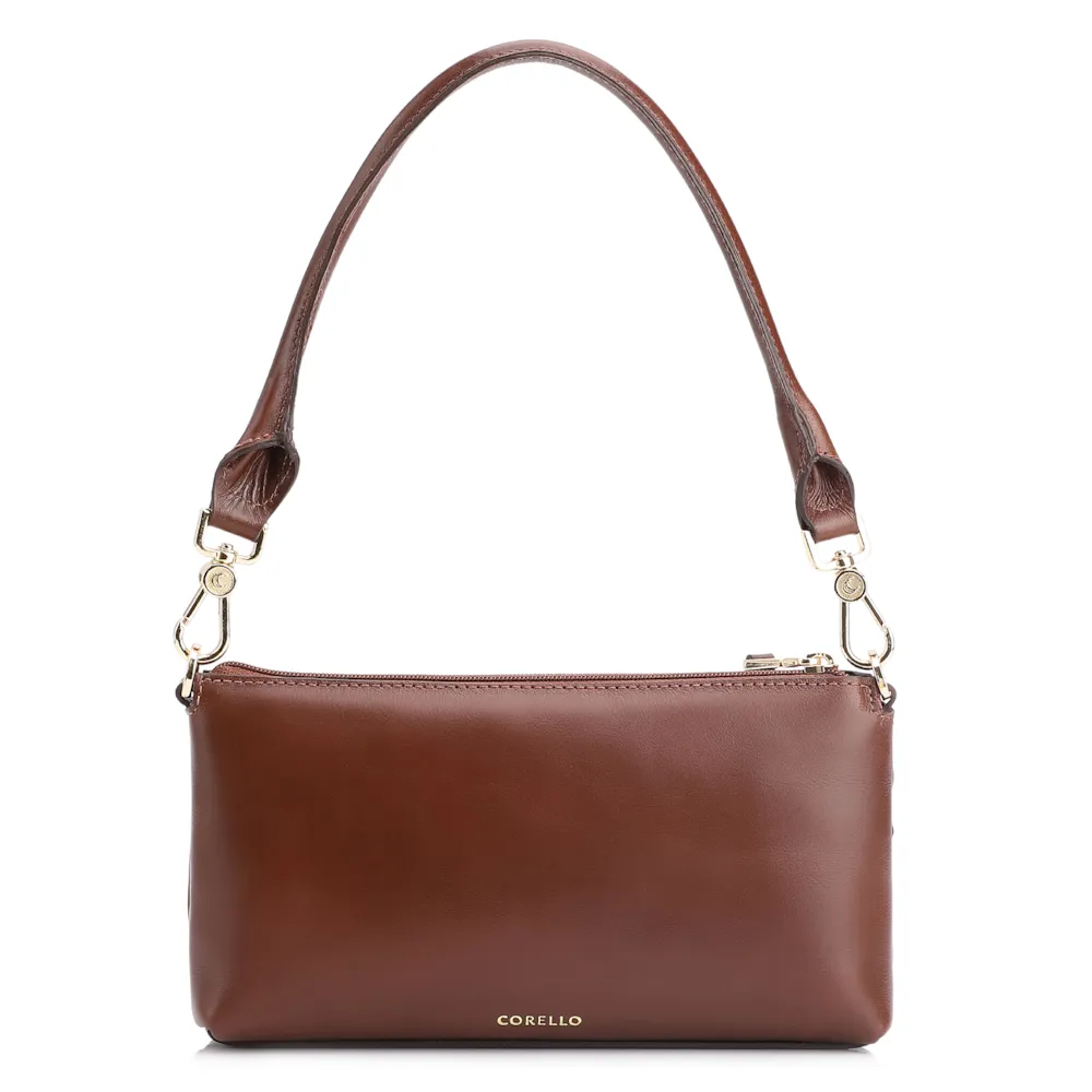 Bolsa De Ombro Patchwork Couro Marrom Escuro - imagem 4