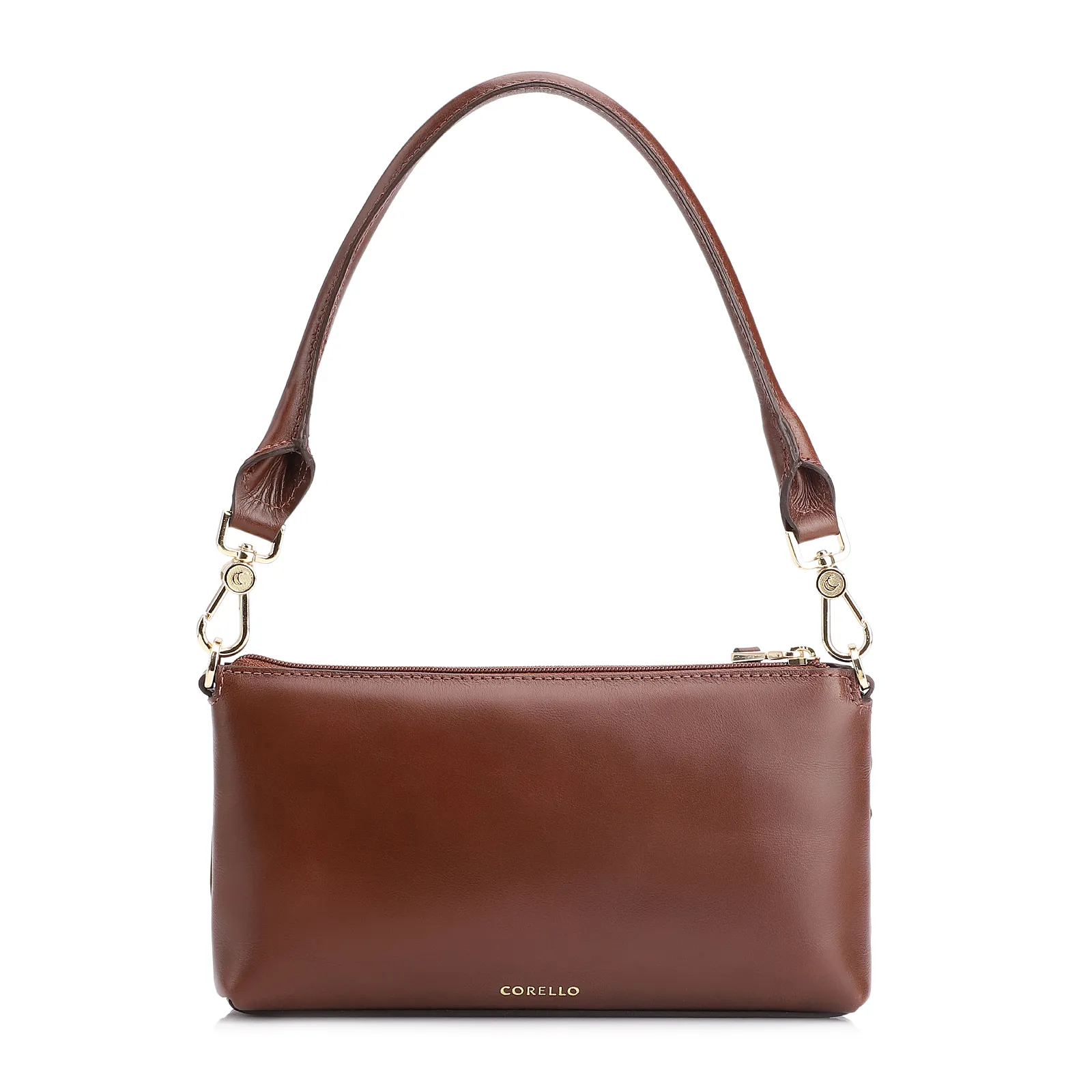 Bolsa De Ombro Patchwork Couro Marrom Escuro