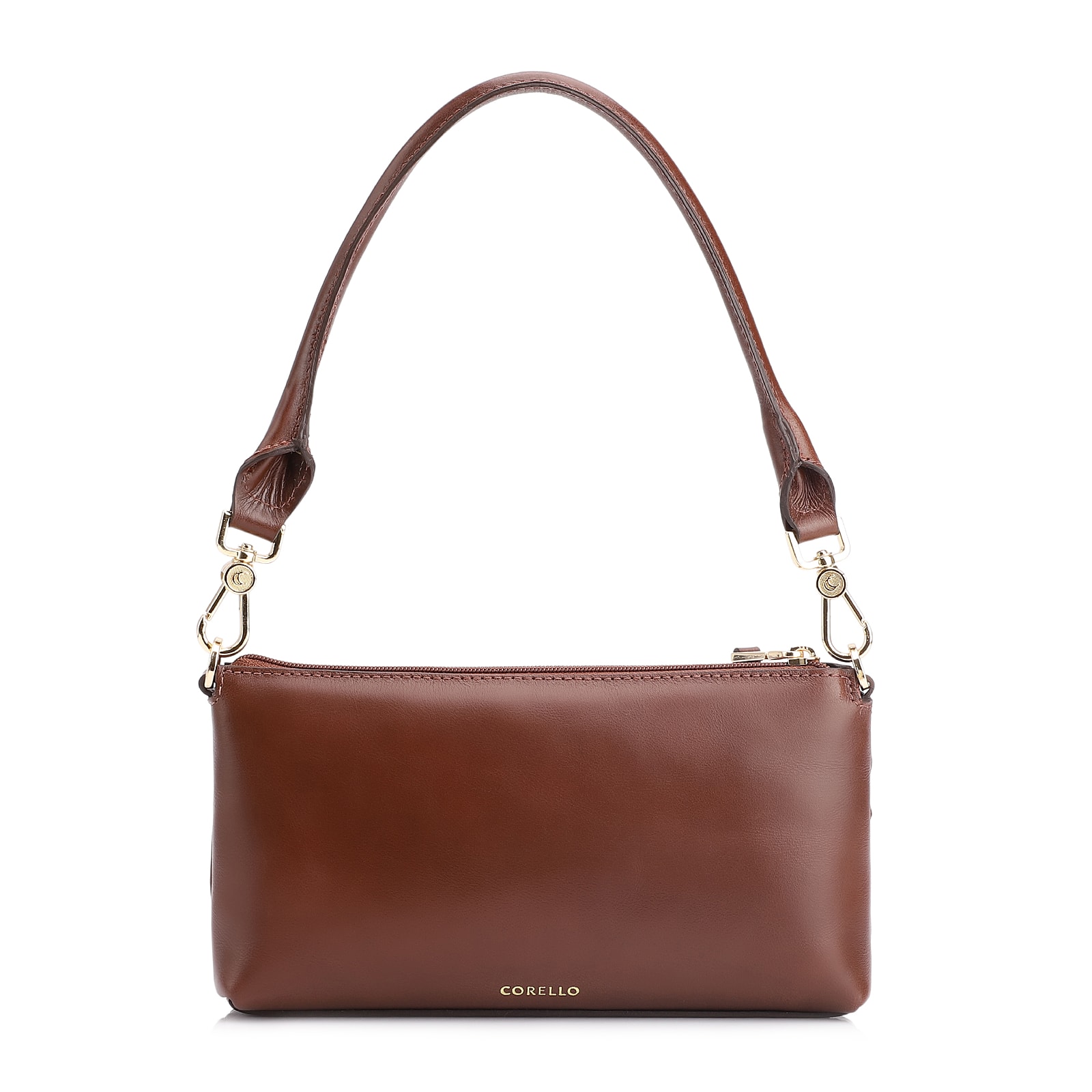 Bolsa De Ombro Patchwork Couro Marrom Escuro