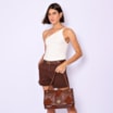 Bolsa De Ombro Patchwork Couro Marrom/Patcwork Marrom - imagem 2