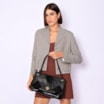 Bolsa De Ombro Patchwork Couro Preto - imagem 2
