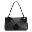 Bolsa De Ombro Patchwork Couro Preto - imagem 4